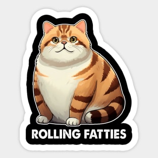 Rolling Fatties Voluptuous Velvet Vanguard Luxurious Fat Cat Art Sticker